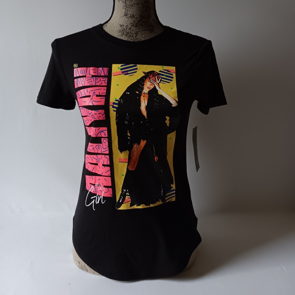 Aliyah women's black short sleeve graphic t-shirt size XS